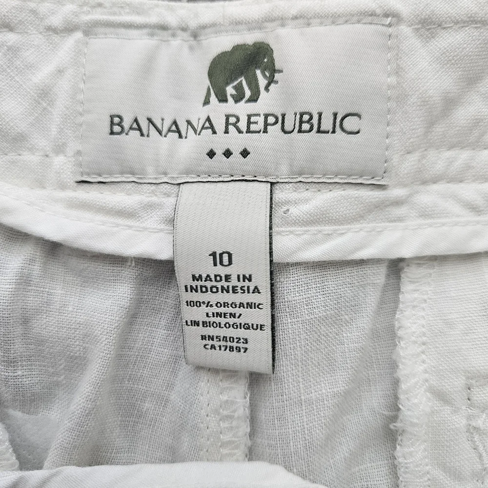 Banana Republic 100% Organic Linen Pants Cream Wide Leg Womens Size‎ 10 Coastal